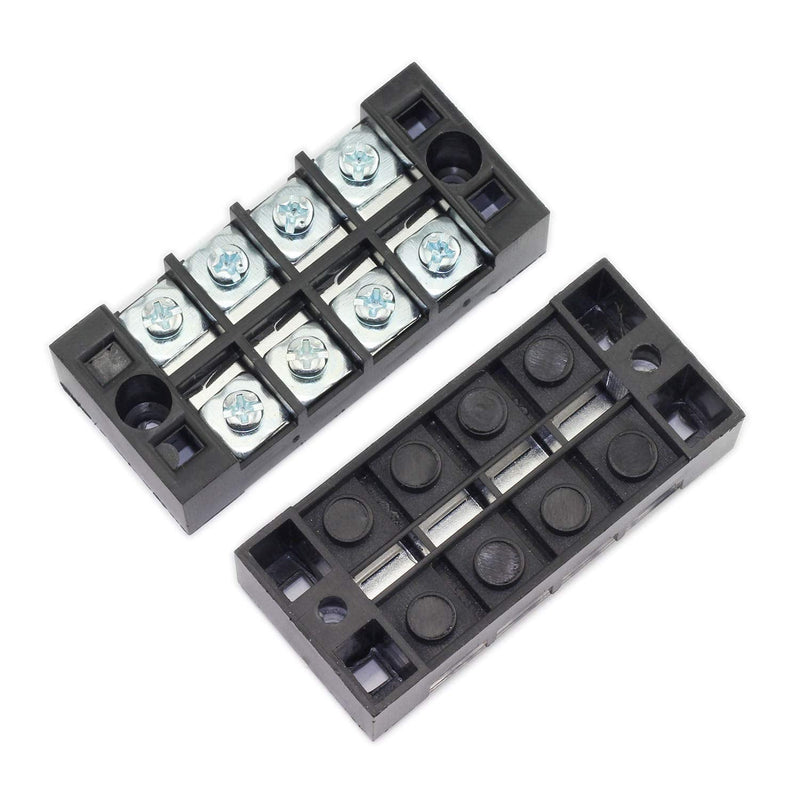 DGZZI 5PCS TB-2504 Covered Screw Terminal Strip 4 Positions Dual Rows 600V 25A Wire Barrier Block Terminal Strip