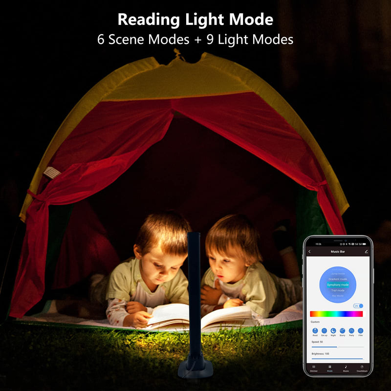 Smart LED Light Bars,GLPE Ambient Backlights That Sync with Music, Gaming Lights are Controlled by Tuya APP via Bluetooth,10 Scene+4 Music Modes, RGB Desk Lights for TV,PC,Room,Party