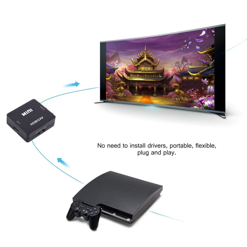 Digital HDMI to RCA Composite Video Audio AV CVBS Adapter Converter 720p/1080p (Color : Black)
