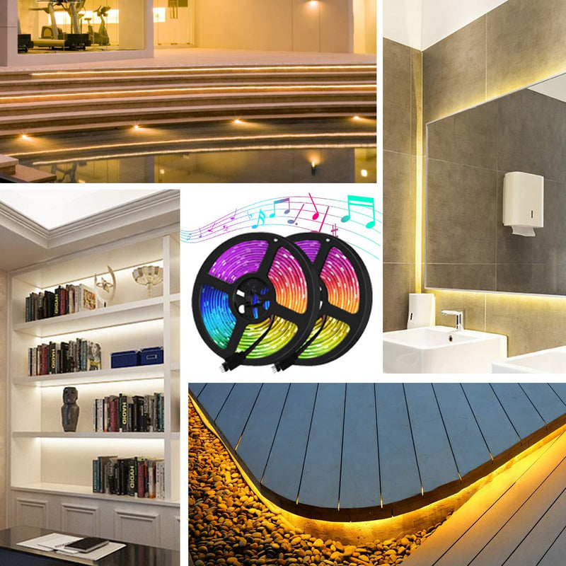 [AUSTRALIA] - Led Strip Lights with Remote Led Light Strip 32.8ft RGB LED Light Strip 5050 LED,3M Adhesive Cutting Design Color Changing Tape Lights for Home,Kitchen,TV Party 