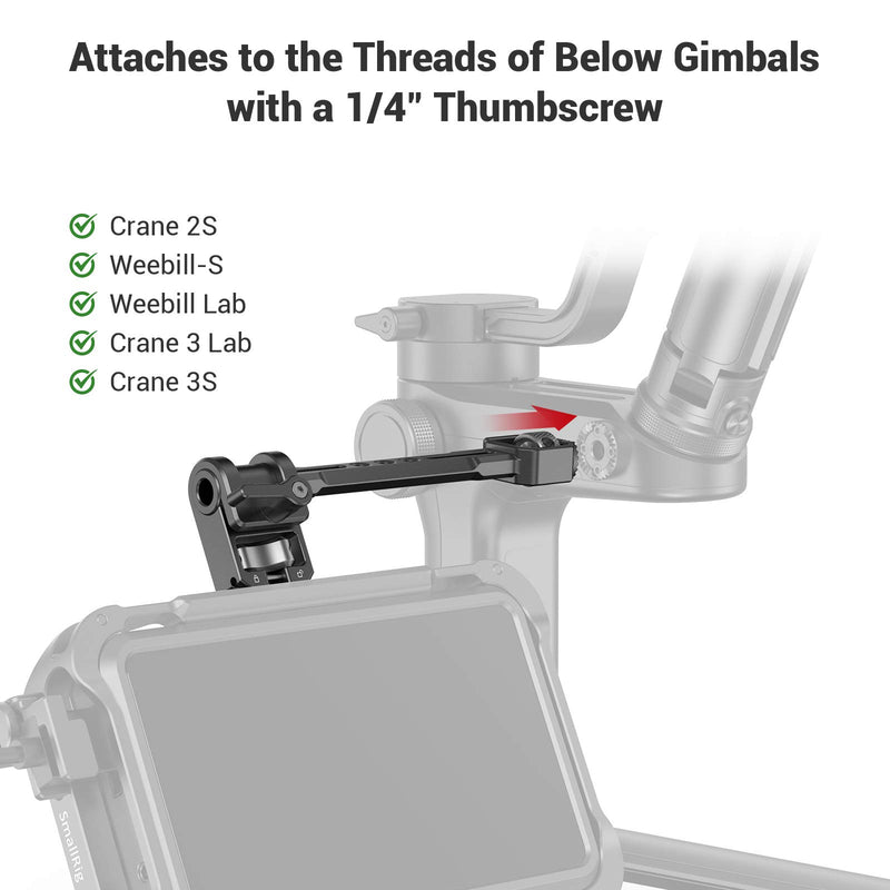 SMALLRIG Adjustable Camera Monitor Mount for DJI Ronin-S/Ronin-SC & ZHIYUN Crane 2S/Crane 3/3S/WEEBILL-S & MOZA AirCross 2 Gimbals - 2889