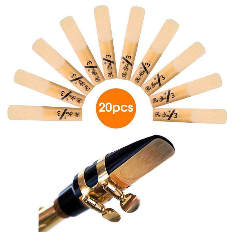 20pcs Alto Saxophone Reeds 3.0 Size 3 Alto Sax Reeds Strength 2.5 3.0 Optional (3.0, 20 Packs) Strength 3.0 (20 Packs)