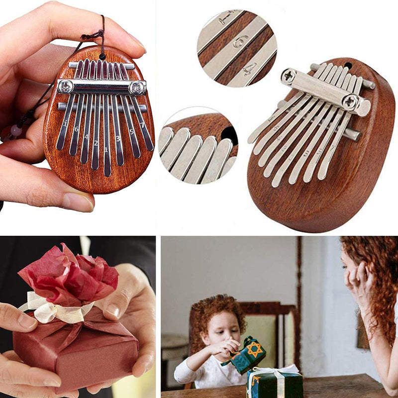 joybox 8 Keys Thumb Piano Mini Kalimba Thumb Piano Portable Piano exquisite Thumb Piano Solid Wood Finger Piano Pendant Musical Instrument Beginners Gift