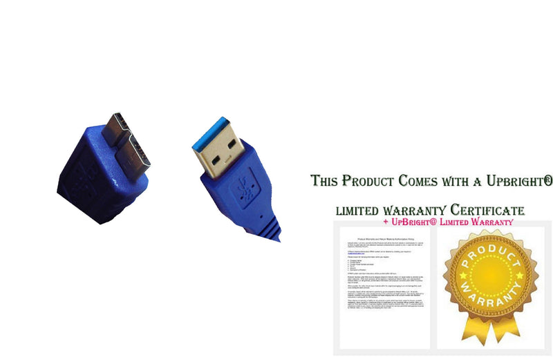 UpBright USB 3.0 Cable PC Data Sync Cord Compatible with Toshiba Canvio Basics WD My Passport Air Elements Mac 750GB 1000GB SE 4TB 6TB 8TB WD250ME WDBY8L0020BBK-01 WDBACW0040HBK WDBAAA5000A Hard Drive