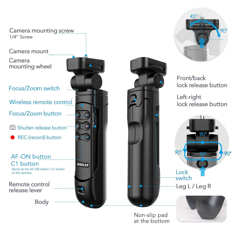 AODELAN Wireless Shooting Grip Tripod with Remote Control for Vlogging, for Sony ZV-1, a6100, a6400, a6600, a7 III, a7R III, a7R IV, a9, a9 II, Replace Sony GP-VPT2BT