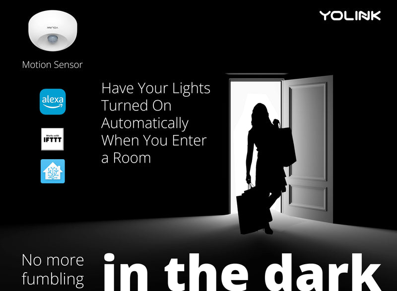 YoLink SpeakerHub & Two Motion Sensor Smart Home and Security Kit – Audio Hub Plays Tones/Sounds, Spoken Messages, LoRa-Powered ¼ Mile Range, WiFi Required