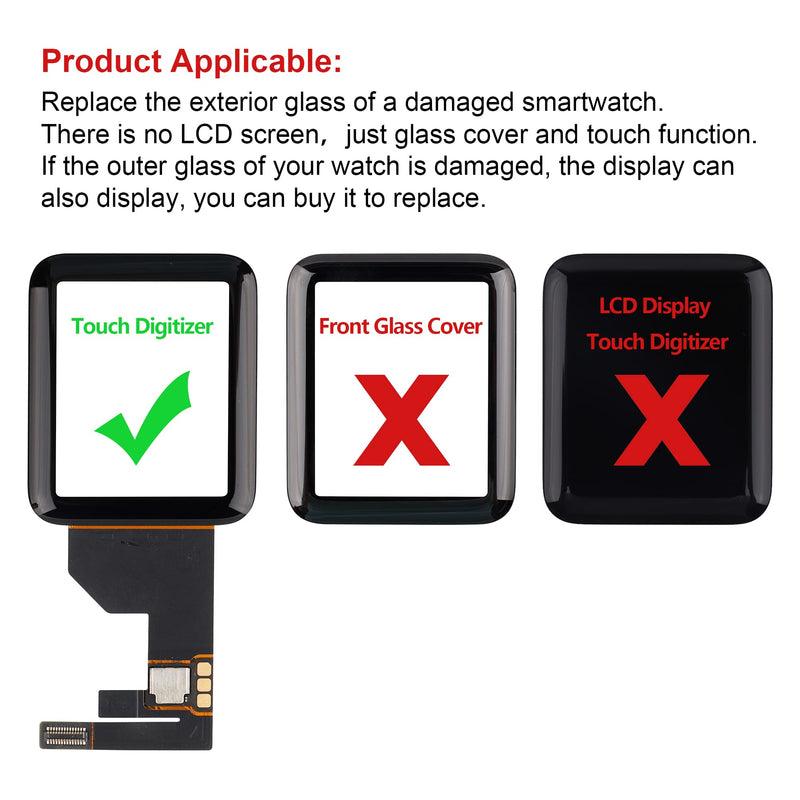 SWARK Front Glass Lens Digitizer Replacement Repair Kit incl Connector Compatible with Apple Watch Series 6 44mm (No LCD Screen) with Repair Kit