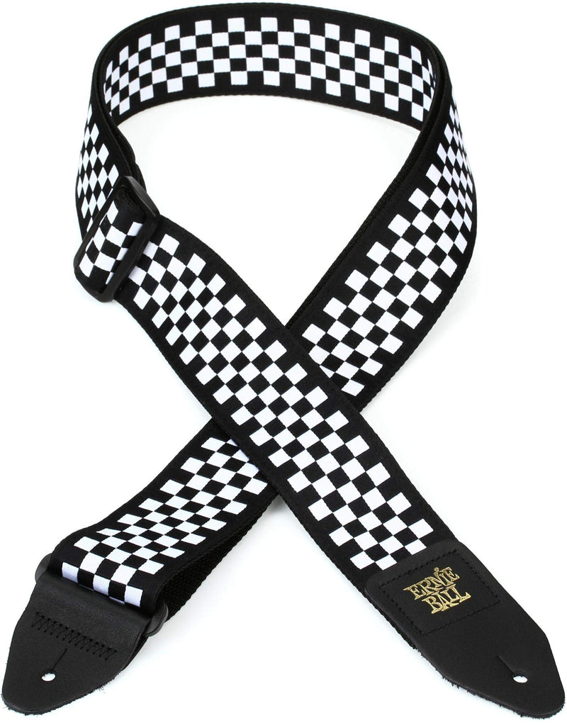 Ernie Ball P04149 Black and White Checkered Strap Black & White Checkered