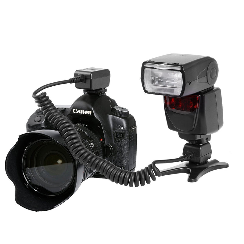 Movo Photo FC50C 16-Foot (5m) Heavy-Duty E-TTL Off-Camera Flash Shoe Cord for Canon EOS 600EX-RT, 430EX, 320EX, 270EX, 90EX, MT-24EX, etc (OC-E3 Replacement) + Bonus Neat Strap 16-foot Coiled (5m)