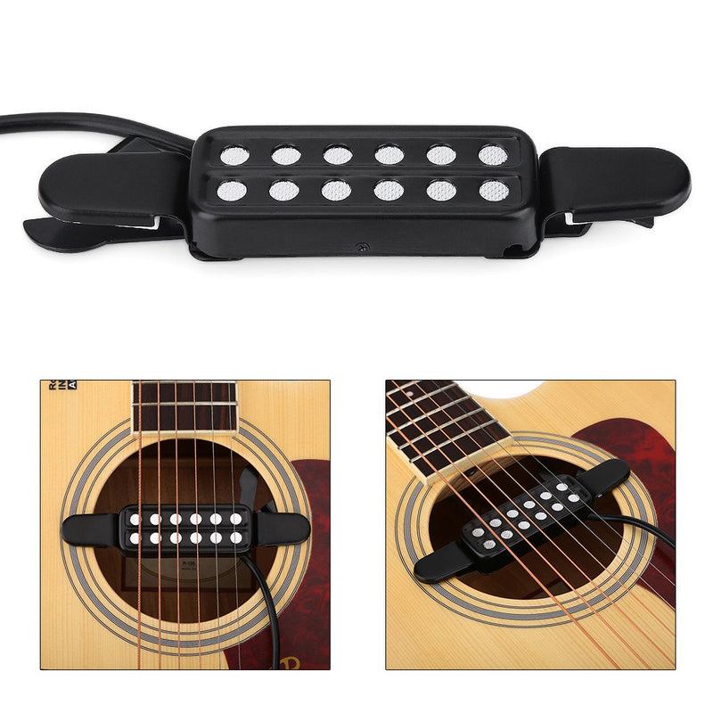 Dilwe 12 Sound Hole Magnetic Pickup, Transducer for Acoustic Guitar Musical Instruments Accessories