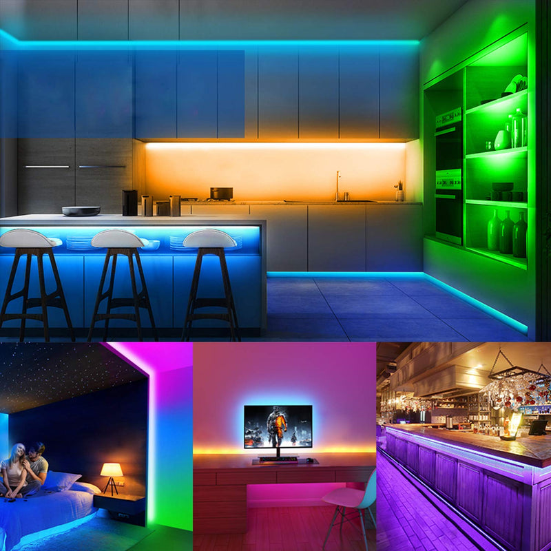 [AUSTRALIA] - 50ft Led Lights for Bedroom,Color Changing Led Strip Lights, 2 Rolls of 25ft Rope Lights with 44 Keys Remote Controller 50FT 