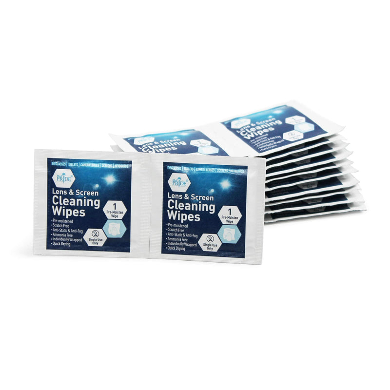 [AUSTRALIA] - Medpride Premoistened Lens Wipes| Anti-Static, Anti-Fog, Quick-Dry & Scratch-Free| Cleaning Cloths for LED Touch Screen, iPhones, iPads, Computer Monitors, Eyeglasses, Camera Lenses, Laptop (100) 100 