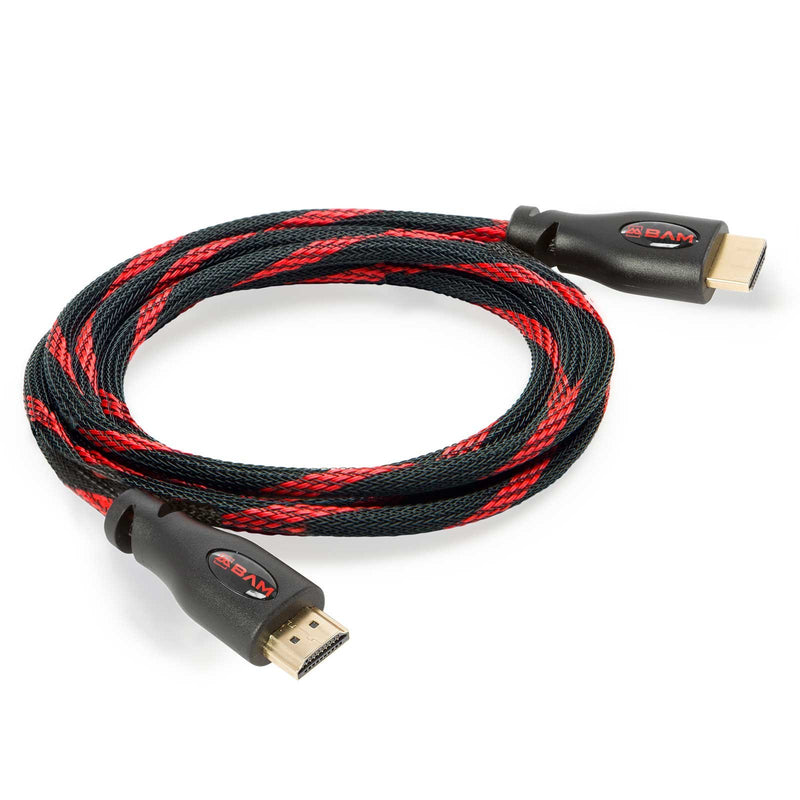 BAM 3 Pack High Speed 4K HDMI Cables - 6' Long 6 Feet