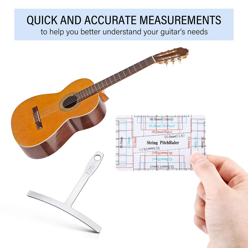 Understring Radius Gauge and Guitar String Action Ruler Measuring Luthier Tool for Guitar Bass String Instruments Setup Repair Tool