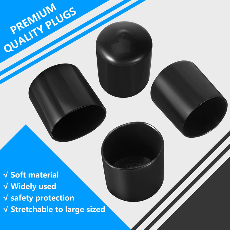 20 Pieces 1.25 Inch PVC Round End Caps 1 1/4 Inch Round Plastic Plug Insert Flexible Bolt Covers Screw Caps for Metal Tubing, Fence, Glide Insert for Pipe Post, Chairs and Furniture Foot Post Pipe