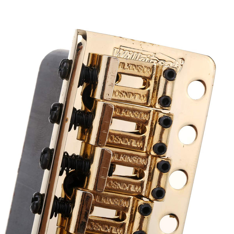 Wilkinson WVC-SB 54mm 6-Hole Vintage Steel Saddles Guitar Tremolo Bridge with Full Solid Steel Block for USA Vintage Strat and Japan Strat, Gold