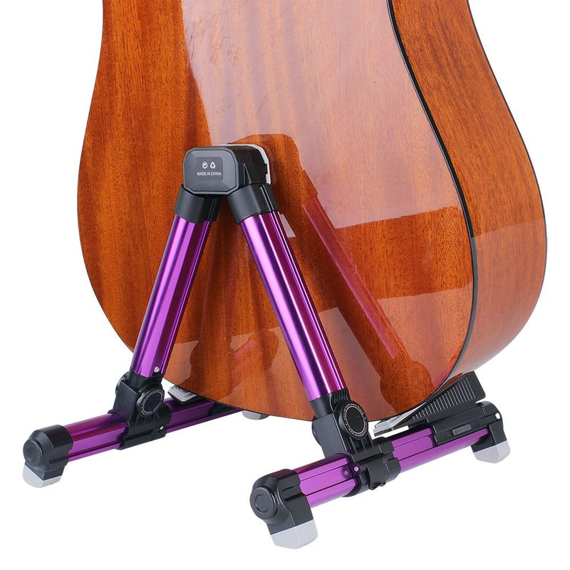 Alumium Ally A Frame Universal Folding Acoustic Guitar Stand, Suitable for Electric Guitars, Bass Guitars (Purple) Purple