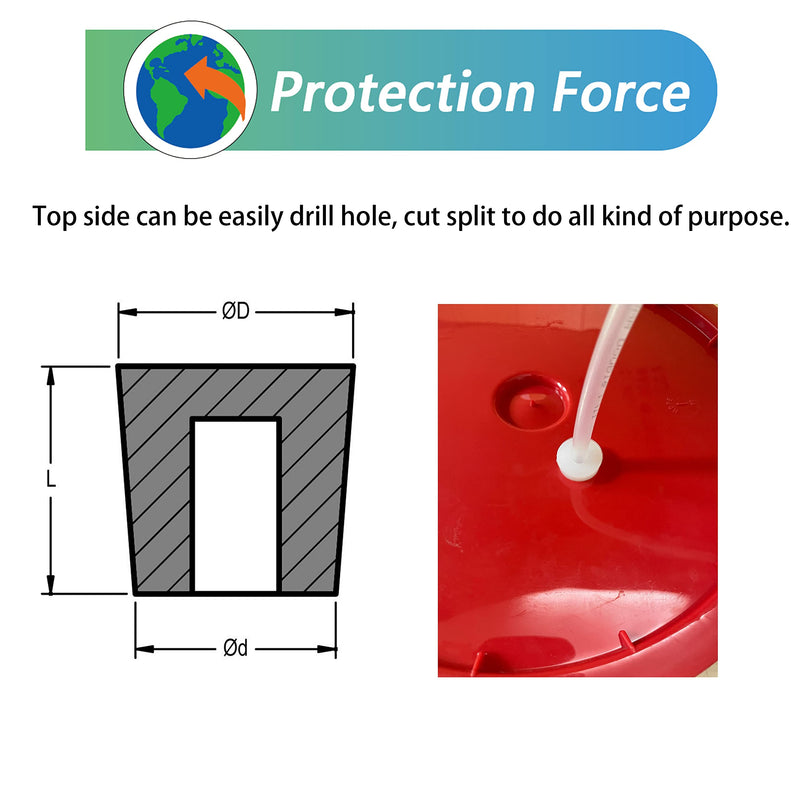 dexierp Protection Force Hollow Stopper Plug for 3-1/2" to 3-3/4" 84 to100 mm Hole (Pack of 1) Tube Bottle Openning 3 3/4-4 UNC 4-4 UNC M90 to M100 Thread Nut Paint Masking Reusable Silicone Rubber 84-101mm(3-1/2")
