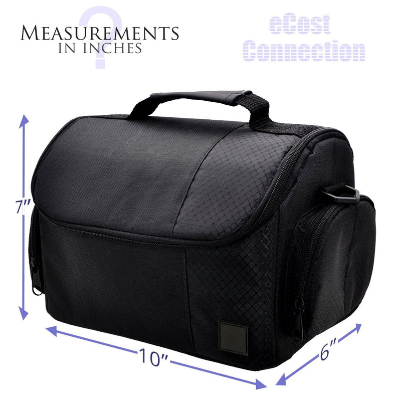 [AUSTRALIA] - Large Digital Camcorder/Video Padded Carrying Bag/Case, Large for Canon VIXIA XC10, EOS C100 Mark II, HF R62, VIXIA HF R600, HF G10, G20, G30, M40 & More… + eCostConnection Microfiber Cloth 