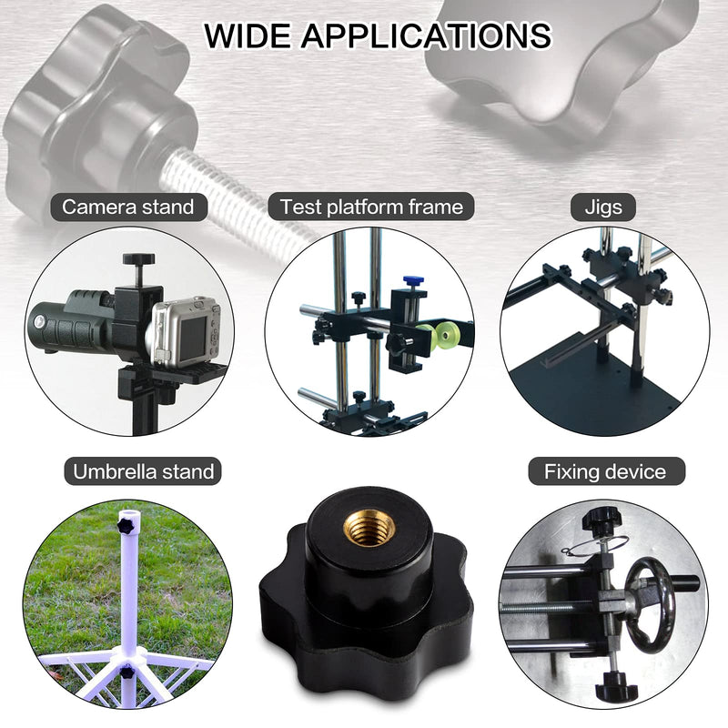 OCR 10Pcs Star Knob M6 Knurled Thread Clamping Knob, Star Shape Hand Knobs Black Plastic Screw-On Clamping Star Knob Handle m6--10pcs