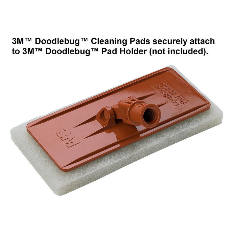 3M 8440 Doodlebug Cleaning Pad, 4.6" x 10" - 5-Pack, White
