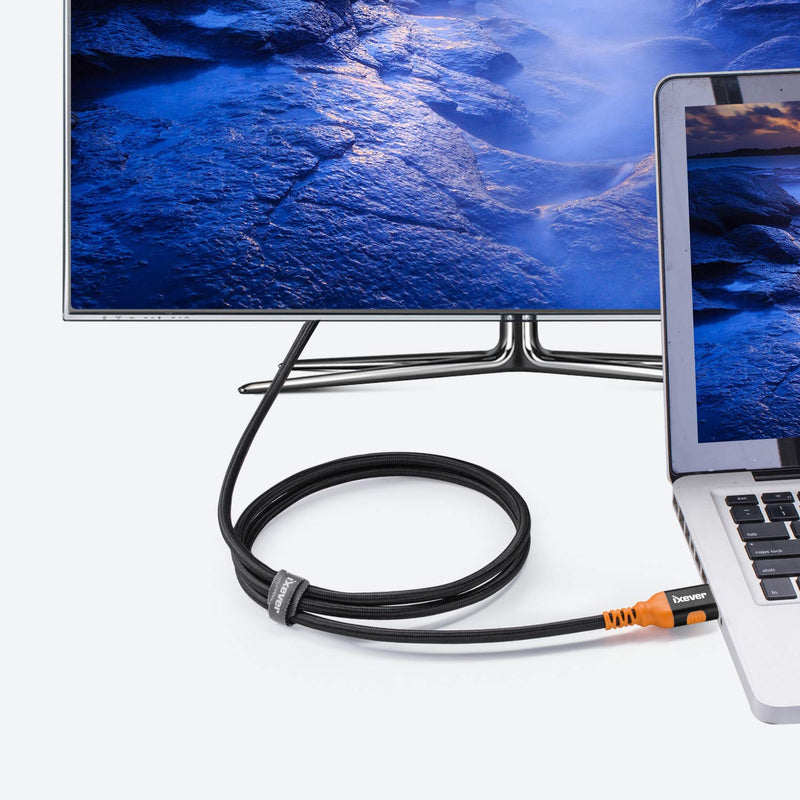 8k DisplayPort Cable [16FT/5M], IXEVER 1.4 DisplayPort to DisplayPort Nylon Braided Cable Long Support [4K@144Hz, 8K@60Hz] 32.4Gbps HBR3 HDR10 HDCP 2.2 for Monitor, TV, Project 16FT