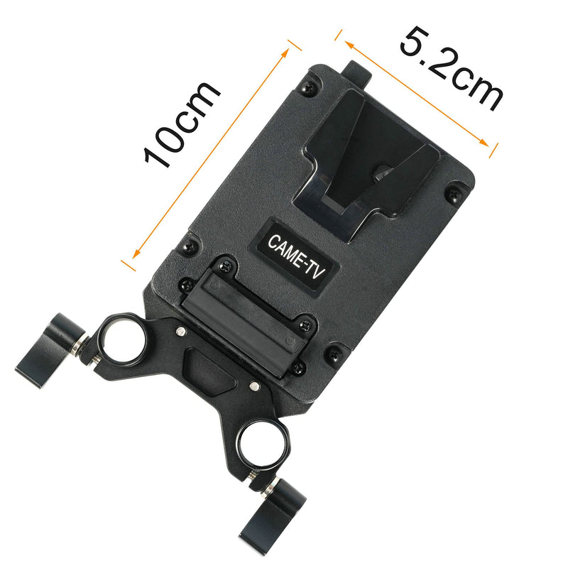 CAME-TV Mini V-Mount Battery Plate with 2 D-tap Outputs 15mm Rod System
