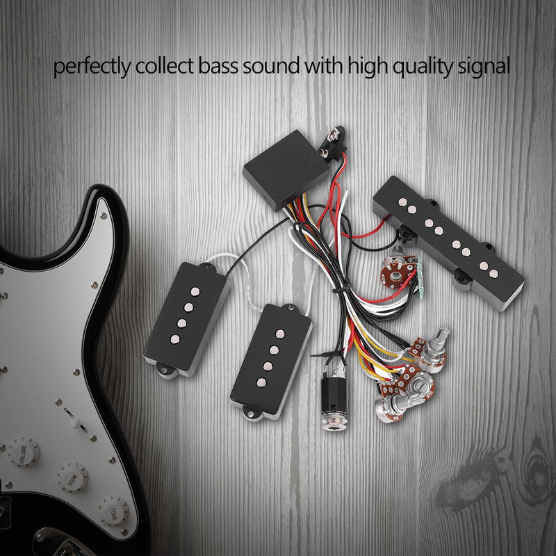 SolUptanisu Electric Bass Pickups,Guitar Bass Pickup,Electric Bass Preamp Wiring Circuit Pickup Replacement Accessory for Bass Guitar Active Equalizer