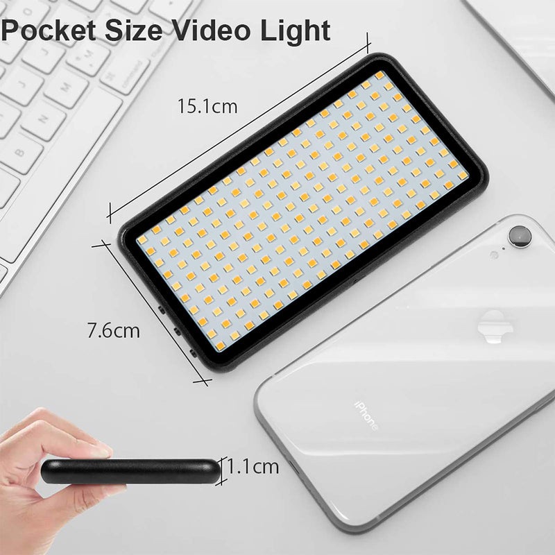 DEEPLITE LED Video Light, Bicolor On Camera Light Panel for Photo Video Live Stream, Super Slim and Portable Fill Light for DSLR Camera Nikon Canon Sony, 180 LED Dimmable with LCD Display, Alloy Body
