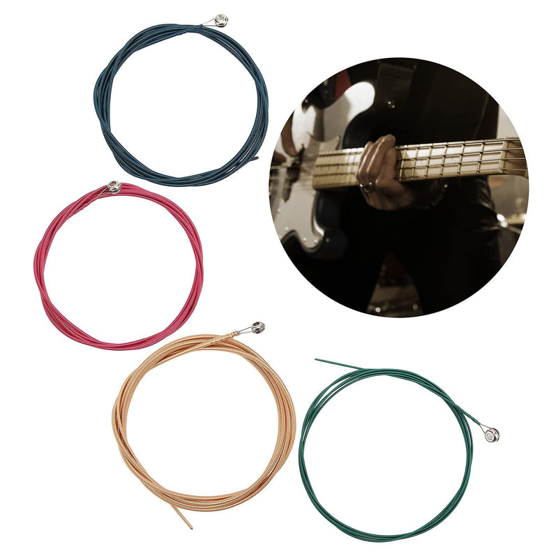 Electric Bass String, Guitar String Multicolor with Ball End Reinforced Carbon Steel Core for Acoustic Folk Electric Bass(color) color
