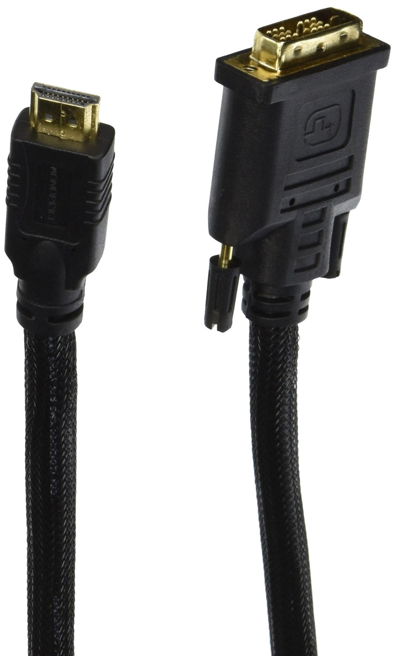 Monoprice 102284 10-Feet 24AWG CL2 High Speed HDMI to DVI Adapter Cable with Net Jacket, Black (102284) 10ft