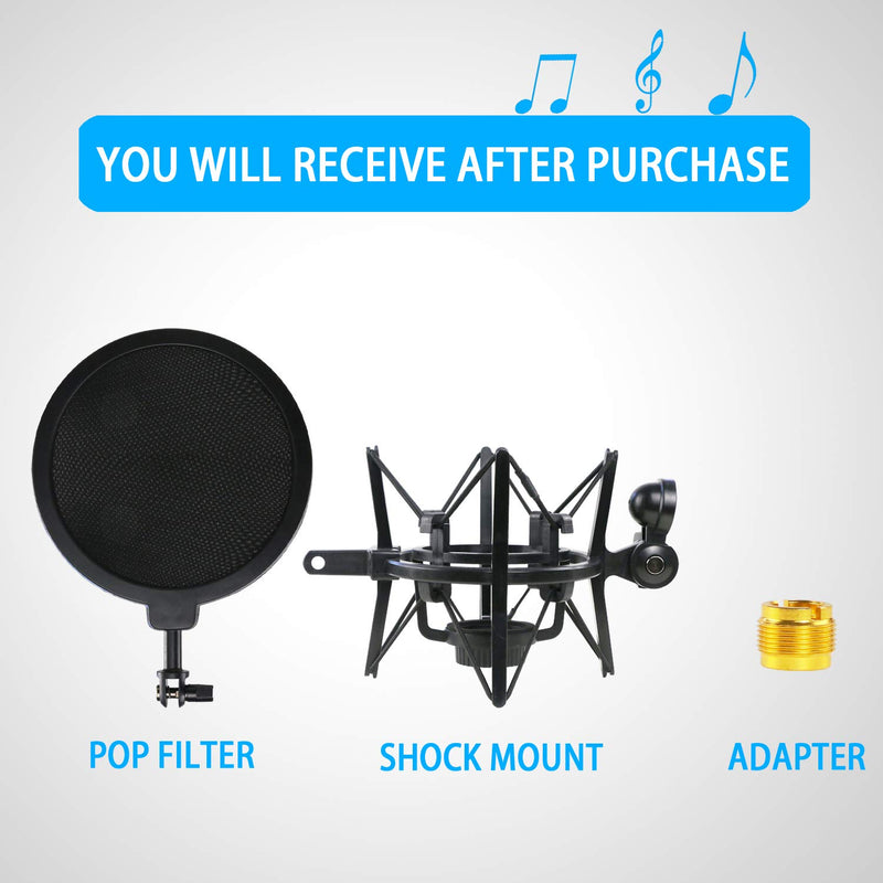 Blue Ember Shock Mount with Pop Filter to Reduce Vibration Noise for Blue Ember Condenser Microphone by YOUSHARES