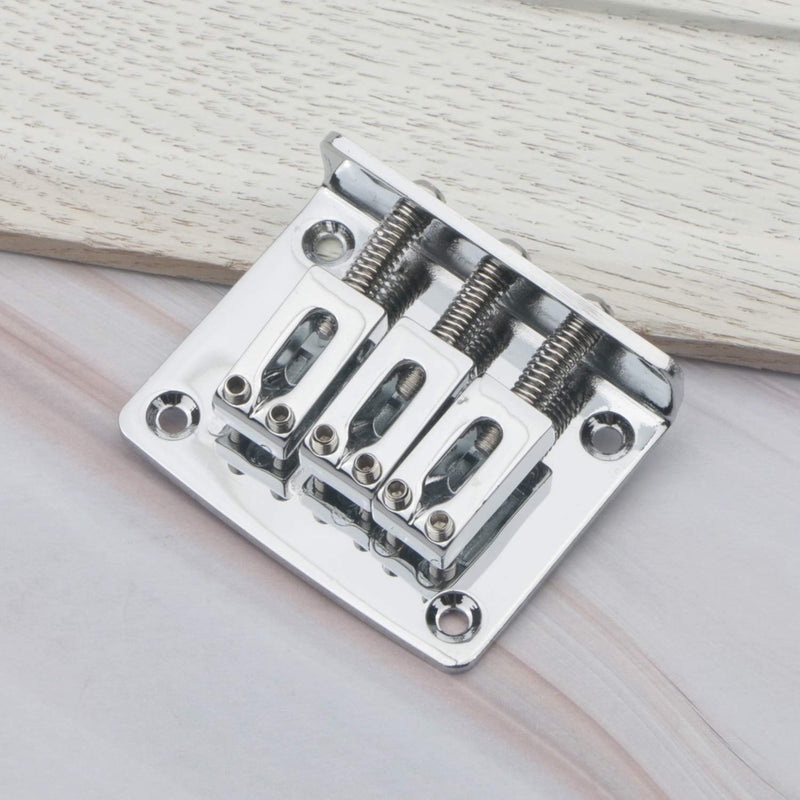 Adjustable 3 String Guitar Tailpiece Bridge Guitar Parts Chrome