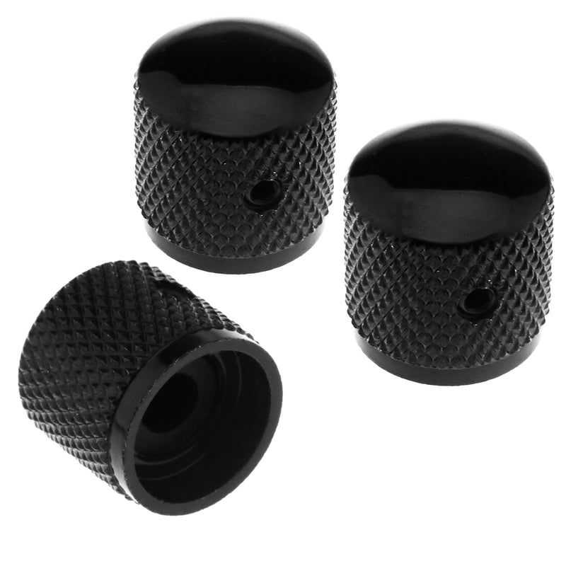 ENET 4Pcs Guitar Bass Tone Volume Control Knob Electric Guitar Knurled Speed Black