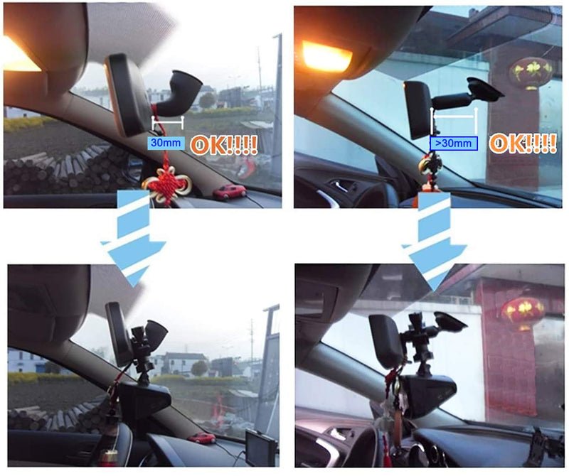 Hundyer Dash Cam Mount Holder - Mirror Mount, Come with 16 Different Joints, Compatible with YI , Peztio, YI Nightscape, Roav, VaVa, APEMAN, and Most Other Dash Cameras Dash Cam，GPS ， Sports DV.