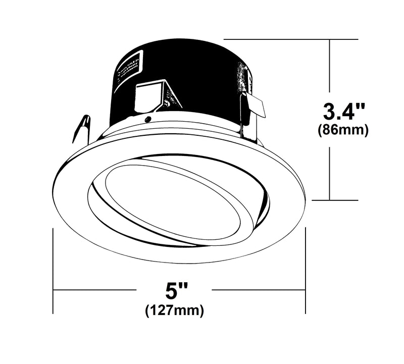 NICOR Lighting 4 inch LED Gimbal Downlight Retrofit Kit in 3000K (DLG4-10-120-3K-WH) 3000K Color Temperature