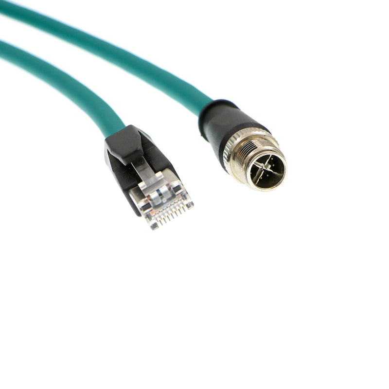 AConnect Gigabit Gognex Industrial Camera M12 8Pin X-Code to RJ45 Double Shielded Industrial Cable High Flexible Waterproof 6.6Ft/2M 2M