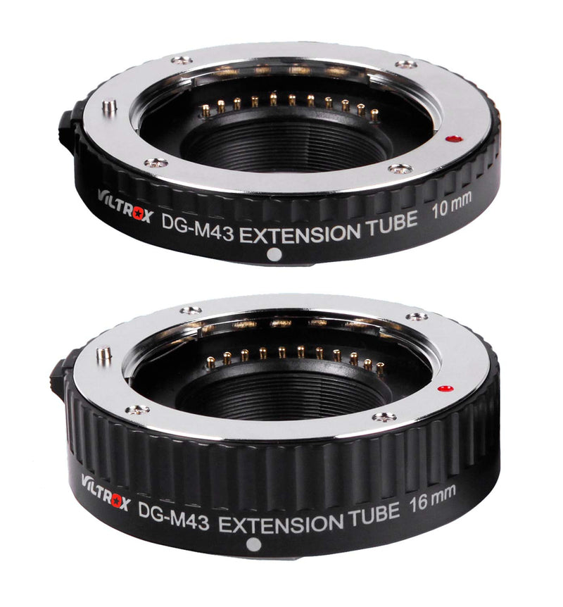 DG-M43 Auto-Focus Macro Lens Extension Tube Set (10mm, 16mm) for Micro Four Thirds Lenses and Cameras GH4 GH5 GX7 GX8 GF6 GF7 E-M5 E-M10 E-PL5 E-PL7 Pen-F E-PM2 E-P5