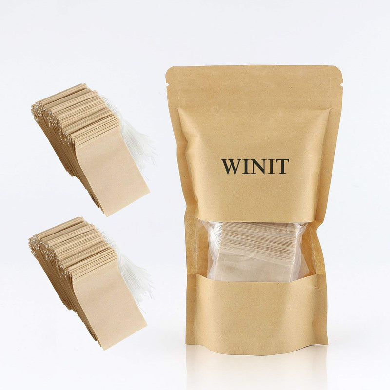 300PCS Tea Filter Bags , Disposable Paper Tea Bag with Drawstring Safe Strong Penetration Unbleached Paper for Loose Leaf Tea and Coffee（5x6CM) 300pcs 5x6CM