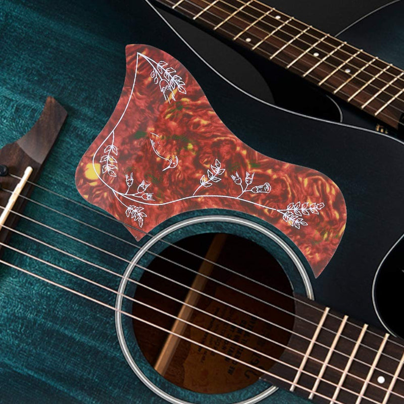 Acoustic Guitar Pickguard Flower Pattern Guitar Self Adhesive Anti-Scratch Sticker Guard Protective Plate Guitar Accessories Suit for 40/41/42 inch Guitar