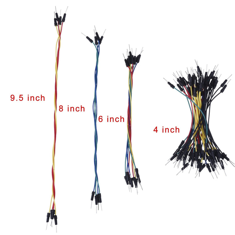 eBoot 3 Pieces 400-Point Solderless Circuit Breadboard with 65 Pieces M/M Flexible Breadboard Jumper Wires
