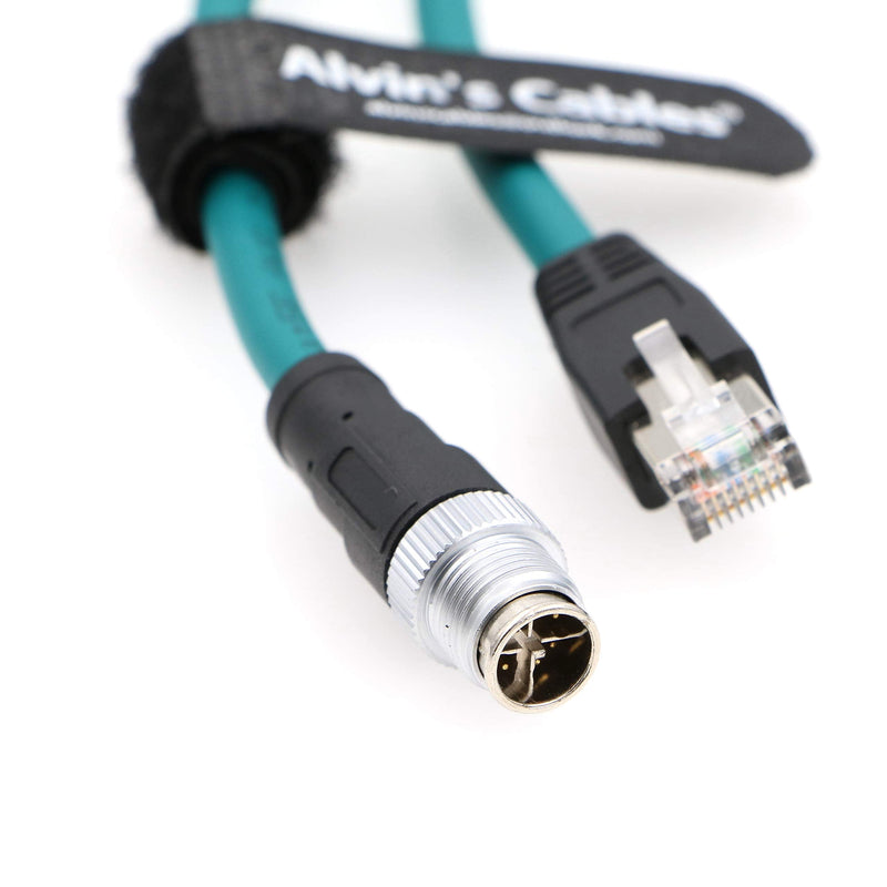 Alvin's Cables Ethernet Cable for Cognex in Sight 8200 8400 Series M12 8 Position X Code to RJ45 Shielded Cord for Industrial Camera P67 Waterproof 9.8ft/3M 9.84ft/3M Dark green