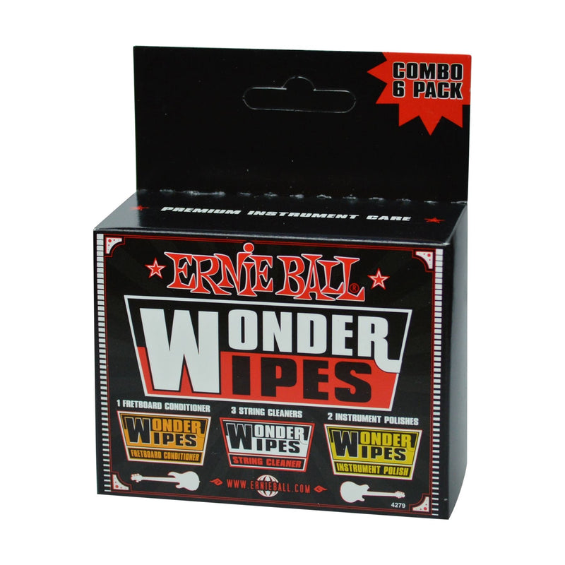 Ernie Ball P04279 Wonder Wipes Multi-pack, 6 Pack Combo Pack