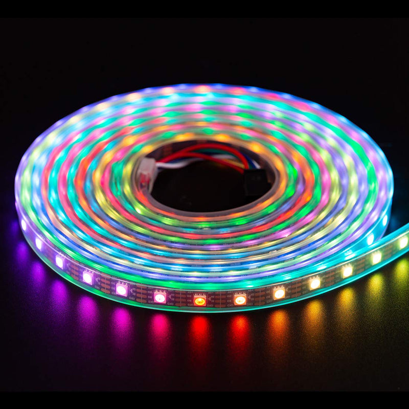 [AUSTRALIA] - BTF-LIGHTING WS2813 (Upgraded WS2812B) 16.4ft 60LEDs/m Individually Addressable RGB LED Flexible Strip Light Dual Signal Wires Backup Data 5050SMD IP67 Waterproof Only DC5V Black FPCB DIY Project Black Pcb Ip67 16.4FT 300LEDs 