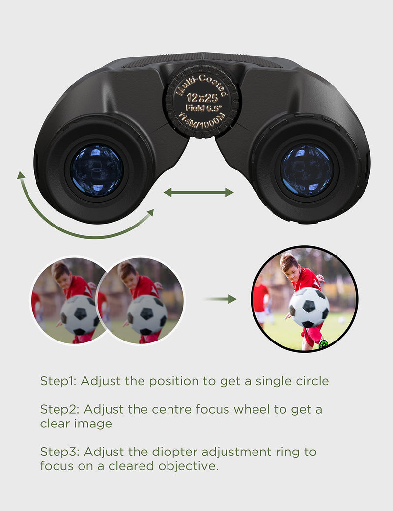 [AUSTRALIA] - Binoculars for Adults and Kids, CEYOMUR 12x25 Mini Compact Binoculars for Bird Watching, Theater and Concerts, Hunting and Sport Games 
