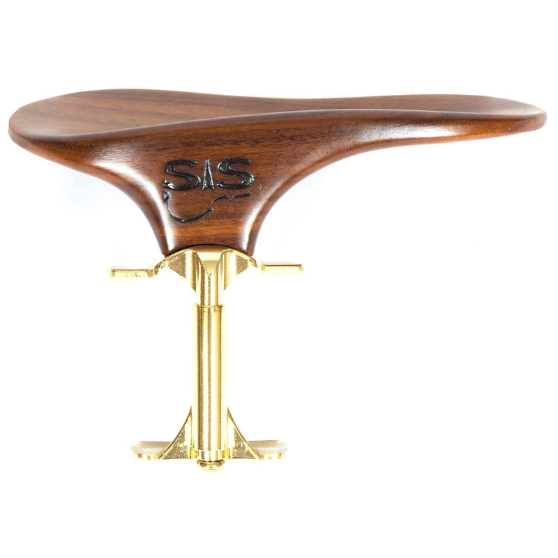 SAS Rosewood Chinrest for 3/4-4/4 Violin or Viola with 32mm Plate Height and Goldplated Bracket