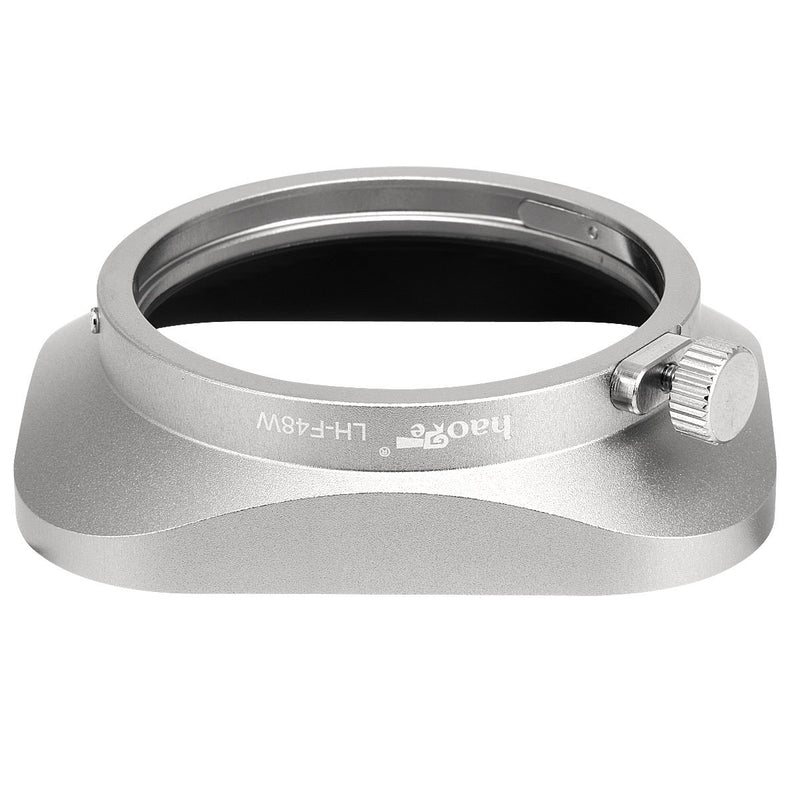 Haoge LH-F48W Square Metal Lens Hood Shade for Olympus M.ZUIKO Digital 17mm f1.8 17 1.8 Lens Replace Olympus LH-48B Silver Square-Silver