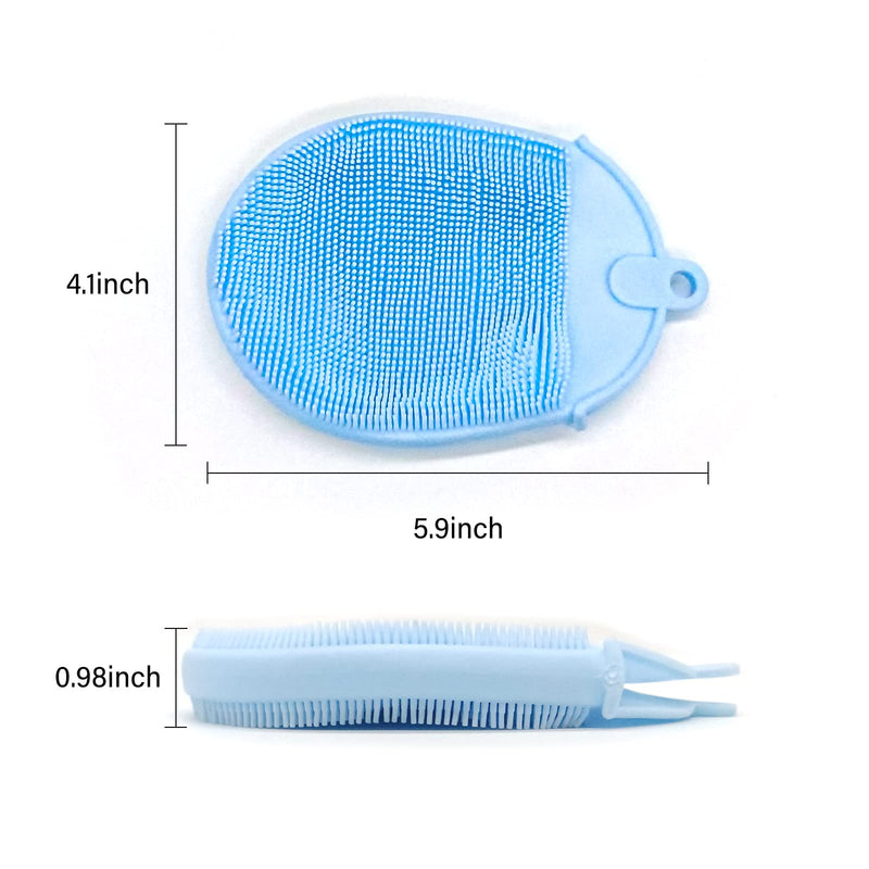IUKUS Dish Brush, Fruit & Vegetable Brush, Easy Clean & Multipurpose Kitchen Scrubber Silicone Duty Cleaning Sponge Brush for Dishwand, Fruit, Vegetable (4 Pack) (4 Colors) 4 Colors