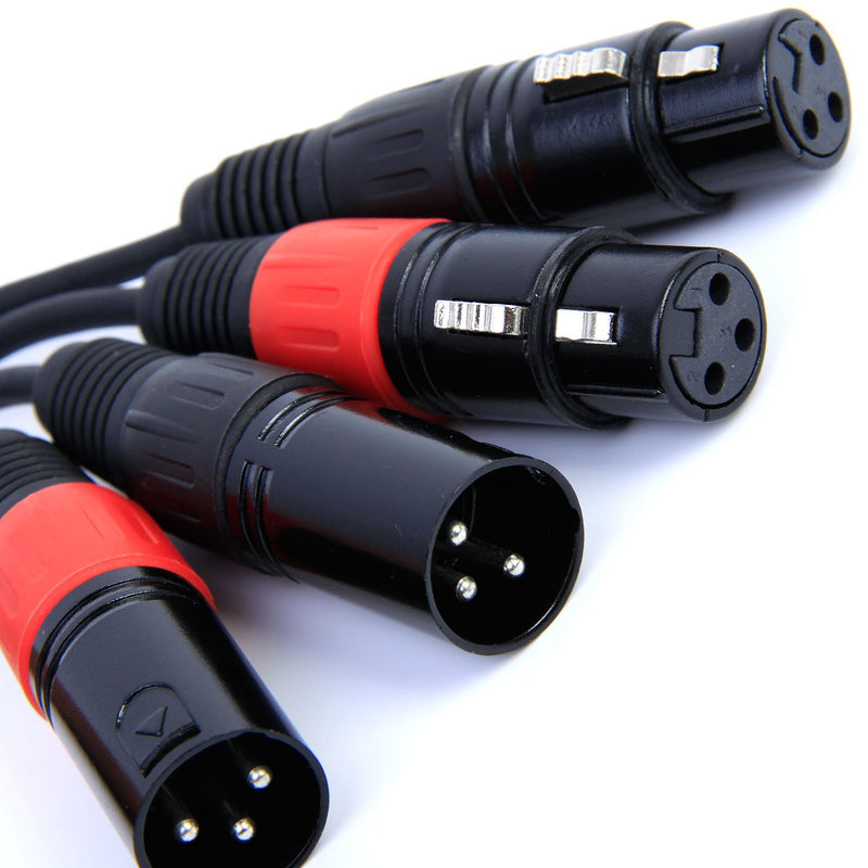 [AUSTRALIA] - 2 x Male XLR to 2 x Female XLR Lead Cable 2.5m 8ft 