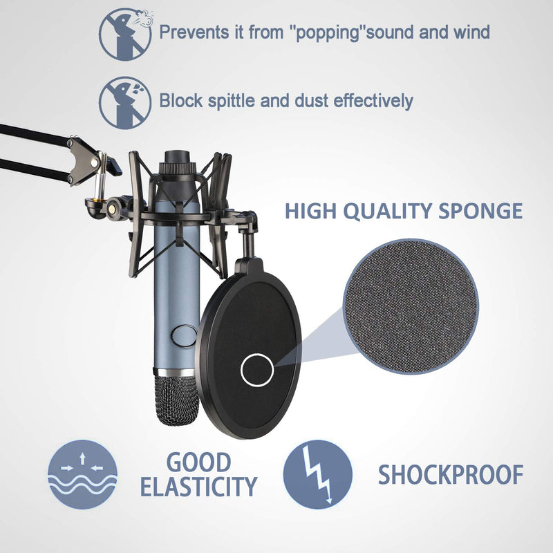 Blue Ember Shock Mount with Pop Filter to Reduce Vibration Noise for Blue Ember Condenser Microphone by YOUSHARES